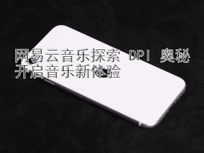 网易云音乐探索 DPI 奥秘开启音乐新体验 